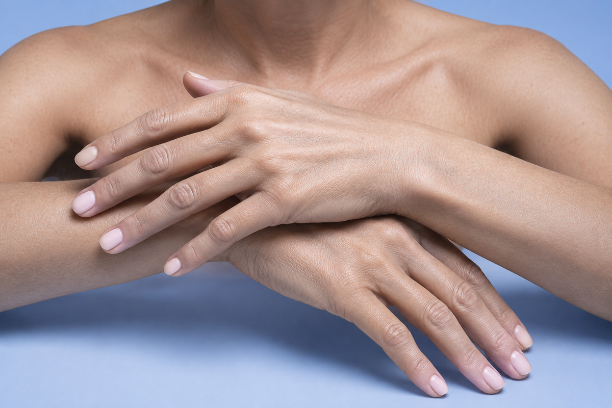 44 Hands crossed Blue backgroundpng