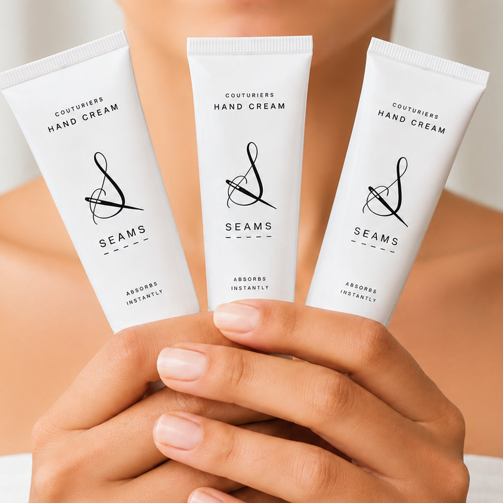Three Seams Hand Cream tubes held