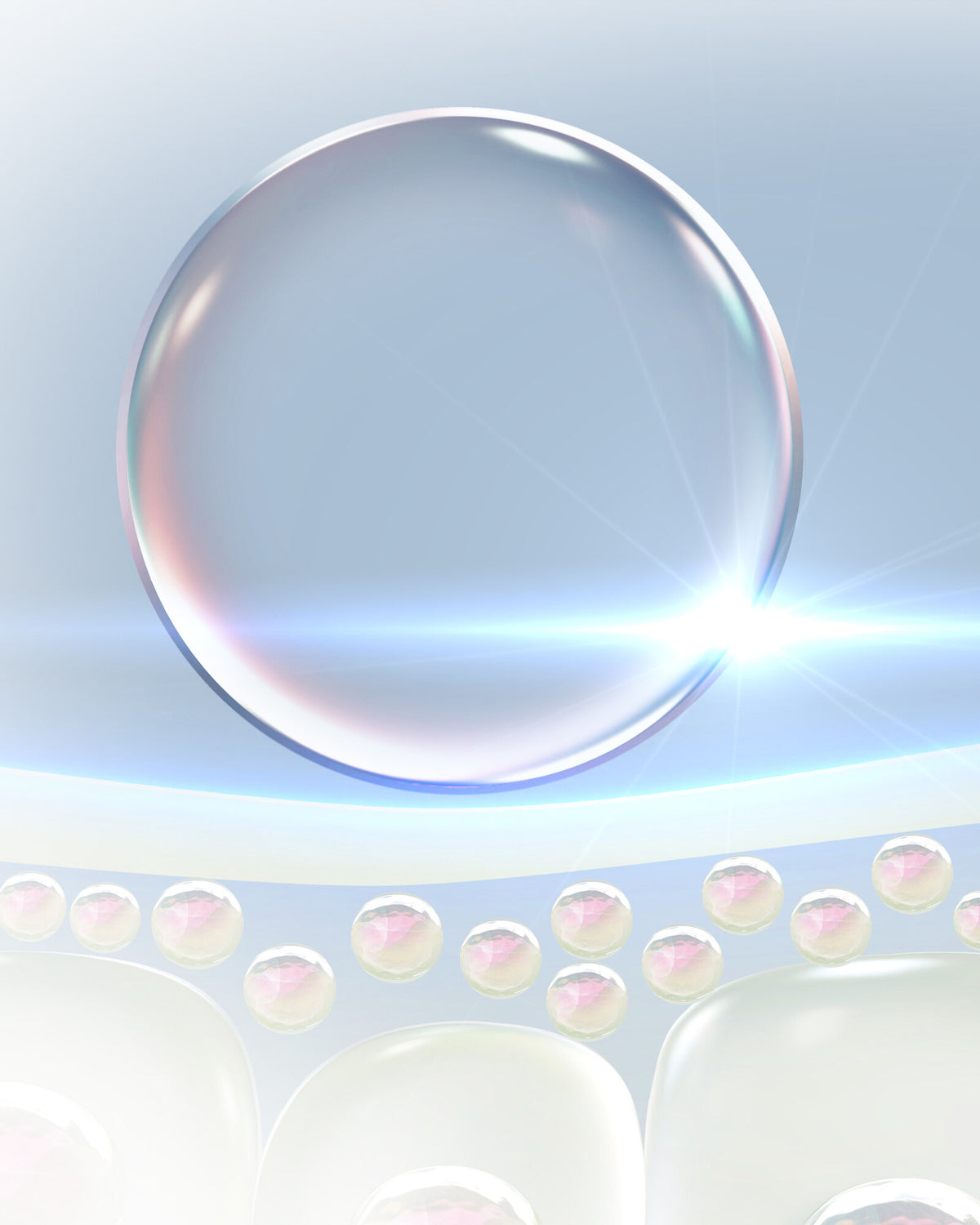 Illustration of a lipid droplet above the skin barrier